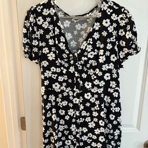 Black and White Floral Dress